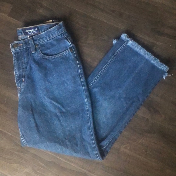 Eddie Bauer Denim - Eddie Bauer Cropped High Waited Jeans with Fray Hem
